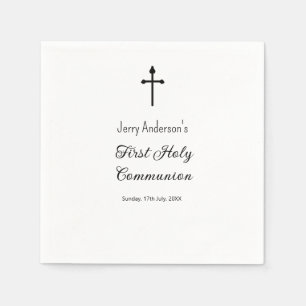 Serviette En Papier Première communion sacrée catholique simple QR min