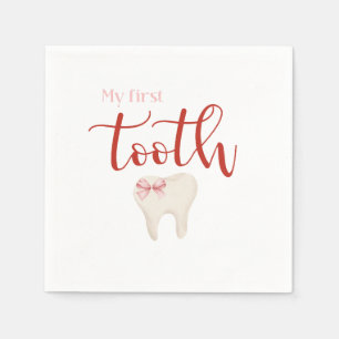 Serviette En Papier Première dent - Agra Hadig minimaliste rose