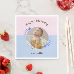 Serviette En Papier Première étoile de tir d'anniversaire