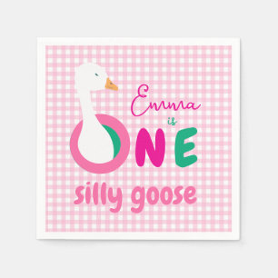 Serviette En Papier Première fête d'anniversaire de One Silly Goose, G