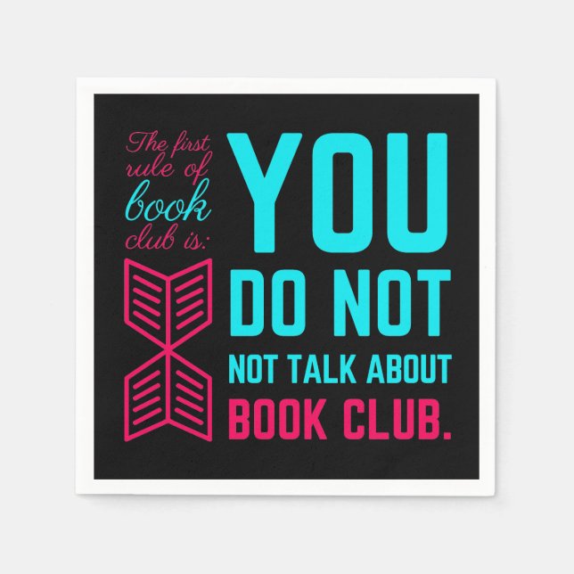 Serviette En Papier Première règle du club de livre drôle phrase (Devant)