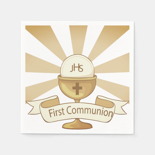 Serviette En Papier Première sainte communion (Devant)