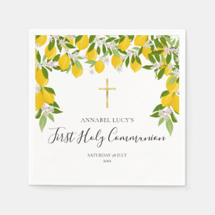 Serviette En Papier Première Sainte Communion Citrons Verdure
