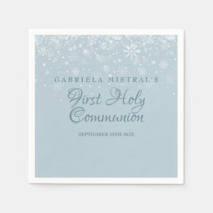 Serviette En Papier Première Sainte Communion Snowflakes hiver
