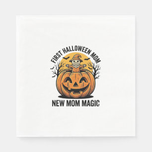 Serviette En Papier Première T-shirt Halloween Maman Vintage Citrouill