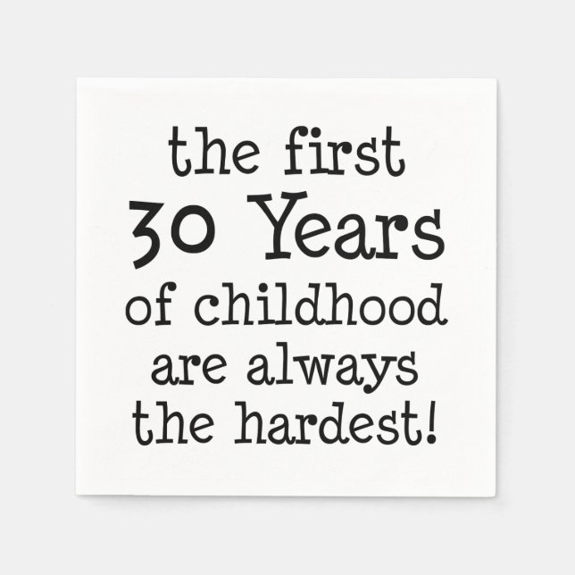 Serviette En Papier Premières 30 Années De Serviettes Pour Enfants (Devant)