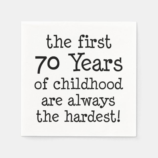 Serviette En Papier Premières 70 Années De Serviettes Pour Enfants (Devant)