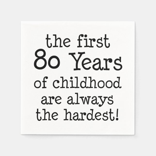 Serviette En Papier Premières 80 Années De Serviettes Pour Enfants (Devant)