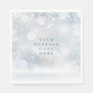 Serviette En Papier Premiers flocons de neige Votre message Mariage
