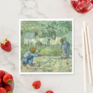 Serviette En Papier Premiers pas, après Millet par Vincent Van Gogh