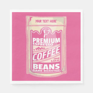 Serviette En Papier Premium espresso café haricots rose nourriture pop