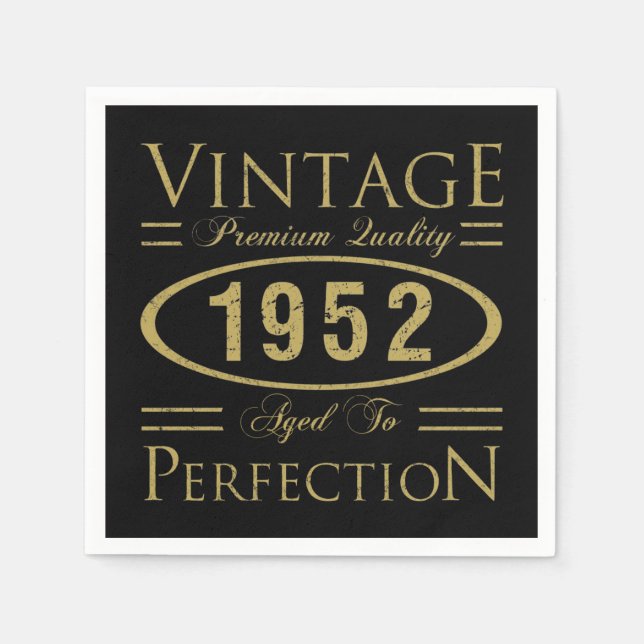 Serviette En Papier Premium vintage 1952 70e anniversaire (Devant)