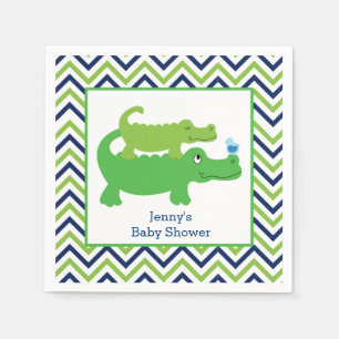 Serviette En Papier Preppy Alligator Chevron Stripe Napkin