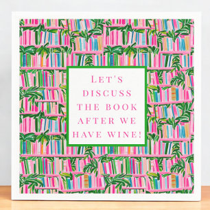 Serviette En Papier Preppy Book Club Vin drôle rose