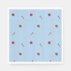 Serviette En Papier Preppy Christmas Pinstripe
