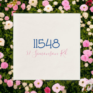 Serviette En Papier Préppy Code postal Adresse de rue personnalisée