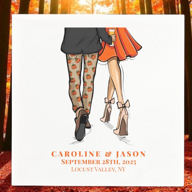 Serviette En Papier Preppy Fall Couple Shower Wedding Autumn Party  (Créateur téléchargé)