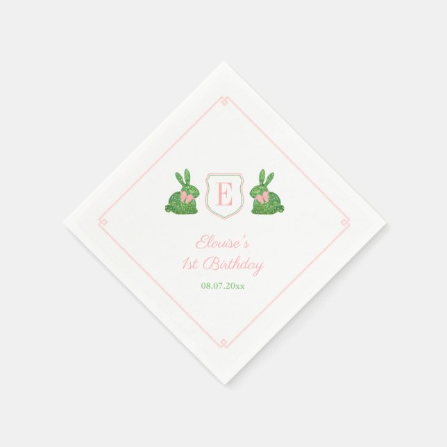Serviette En Papier Preppy Monogram Printemps Fête d'anniversaire pour (Coin)