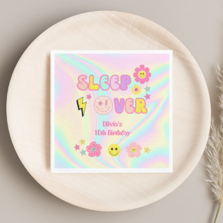 Serviette En Papier Preppy Pastel Rose Y2K Sommeil à l'anniversaire