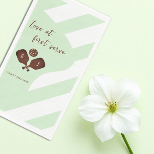 Serviette En Papier Preppy Pickleball Stripes Wedding (Créateur téléchargé)