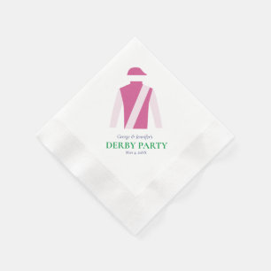 Serviette En Papier Preppy Pink Jockey Soies Derby Party Personnaliser