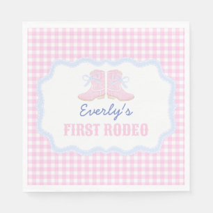 Serviette En Papier Preppy Rodeo First Birthday Cowgirl Boots