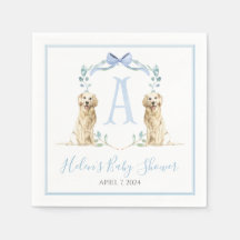 Preppy Southern Blue Boy Baby shower Chien