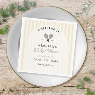 Serviette En Papier Preppy Yellow Tennis Country Club Baby shower