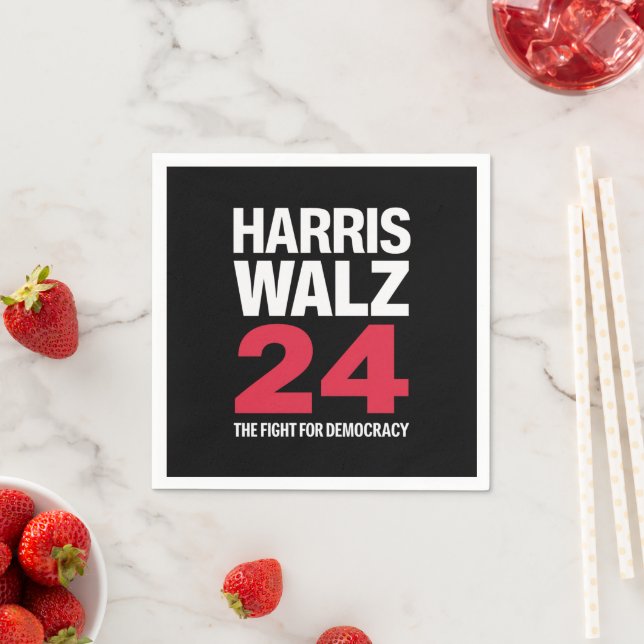 Serviette En Papier Président Elect Kamala Harris & Tim Walz 2024 (En situation)