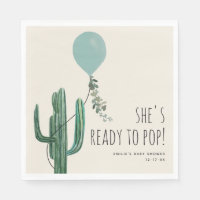 Prêt à pop Balloon Cactus Blue Boy baby shower