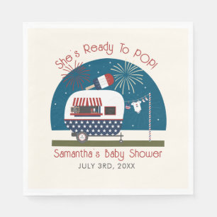 Serviette En Papier Prêt À Pop Rouge Blanc Bleu Baby shower Patriotiqu