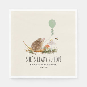 Serviette En Papier Prêt pour la pop champignons Hérisson Baby shower