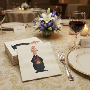 Serviette En Papier Prêtre tenant la Bible IFunny Clergé Personnage