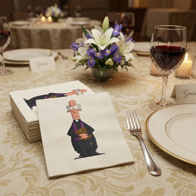 Serviette En Papier Prêtre tenant la Bible IFunny Clergé Personnage (Créateur téléchargé)