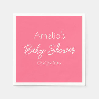 Serviette En Papier Pretty pink Baby Shower Personalized