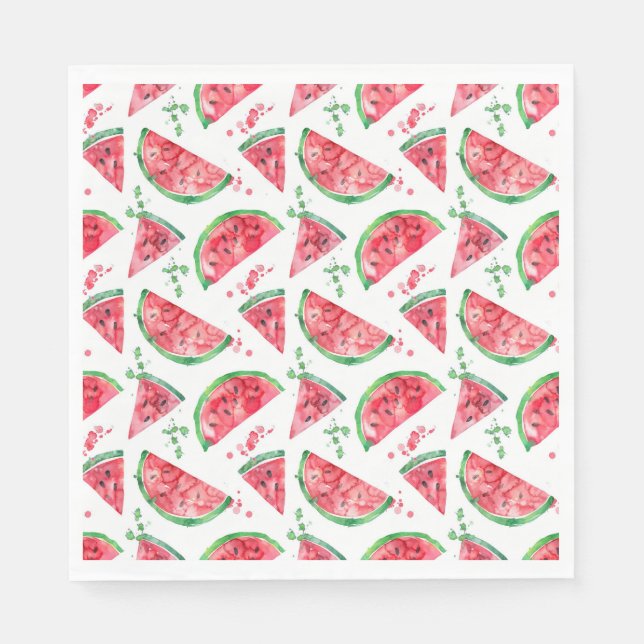 Serviette En Papier Pretty Watercolor Watermelon (Devant)