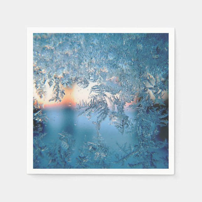 Serviette En Papier Pretty Winter Frosted Glass Photo (Devant)