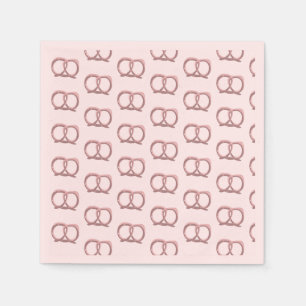 Serviette En Papier Pretzel salé Twist Motif Party rose