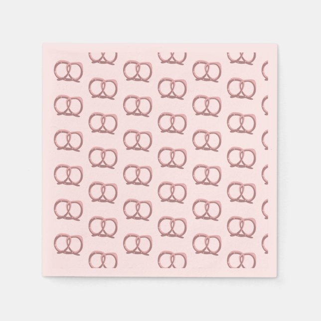 Serviette En Papier Pretzel salé Twist Motif Party rose (Devant)