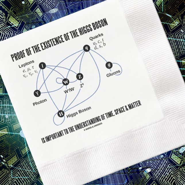Serviette En Papier Preuve De L'Existence Du Boson De Higgs Temps (Particle physics attitude on this paper napkin for your next scientific gathering)