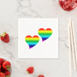 Serviette En Papier Pride lgbtq lgbt Coeurs papier de la Saint-Valenti