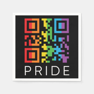 Serviette En Papier Pride Rainbow QR Code LGBTQIA+