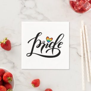 Serviette En Papier Pride Script Heart