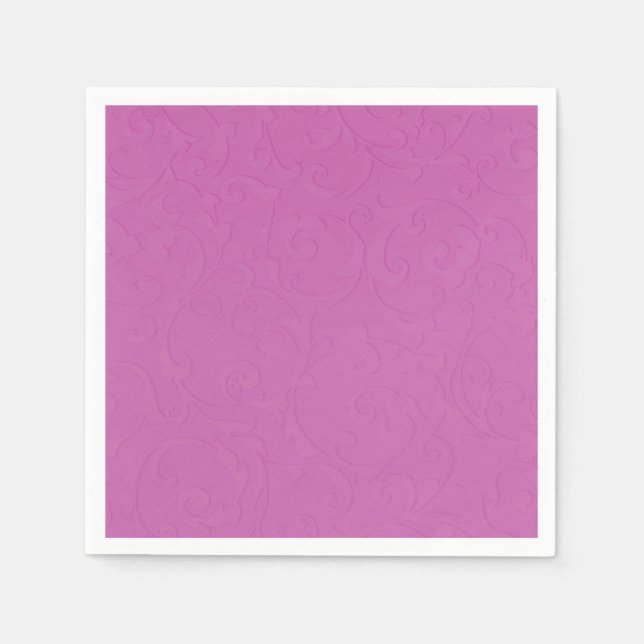 Serviette En Papier Princess Berry Pink Fairy Tale Mariage damassé (Devant)