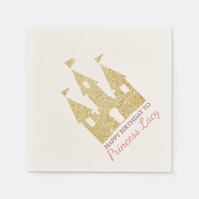 Serviette En Papier Princess Castle Anniversaire (Devant)