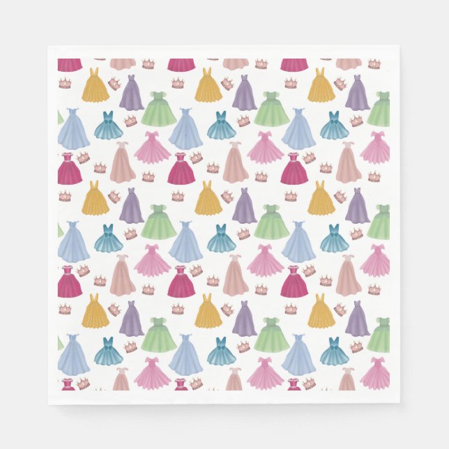 Serviette En Papier Princess Dresses Fairytale Little Girl Motif (Devant)