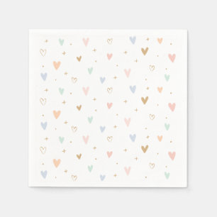 Serviette En Papier Princess Hearts Fille fête d'anniversaire