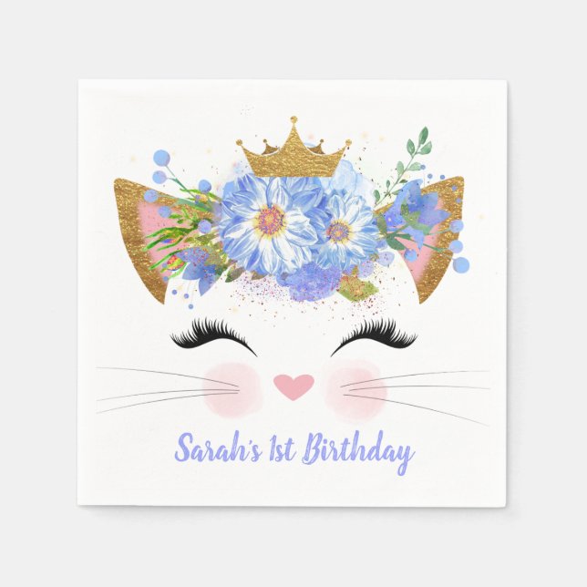 Serviette En Papier Princess Kitty Babys Premier Anniversaire Papier s (Devant)