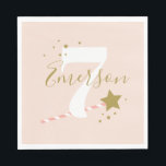 Serviette En Papier Princess Pink Birthday Party<br><div class="desc">A whimsical kids birthday party paper napkin with large kids age and name. Coordinates with the Princess Party collection by Stacey Meacham. See more products and color ways in her store.</div>
