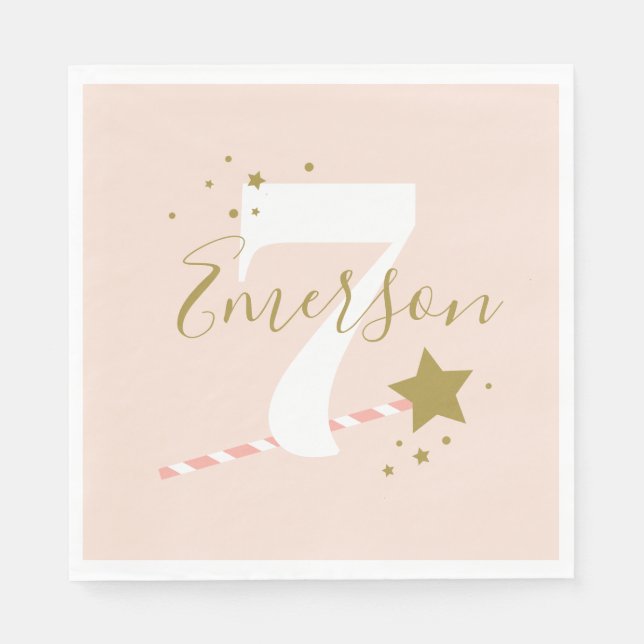 Serviette En Papier Princess Pink Birthday Party (Devant)